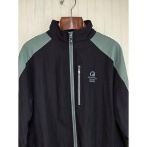 Turtleson Jacket Mens Medium Black Full Zip Golf Windbreaker Palmetto Dunes